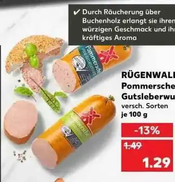 Kaufland Rügenwall Pommersche Oder Gutleberwurst Angebot