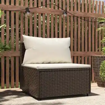 ManoMano Bonnevie - Garten-Mittelsofa mit Kissen,Gartensofa Braun Poly Rattan vidaXL Angebot