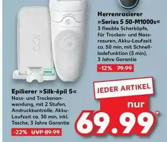 Kaufland Herrenrasierer „series 5 50-m1000s” Oder Epilierer „silk-épil 5” Angebot