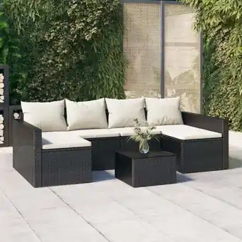 ManoMano 2-tlg. Garten-Lounge-Set,Gartenmöbel-Set mit Kissen Schwarz Poly Rattan vidaXL Angebot