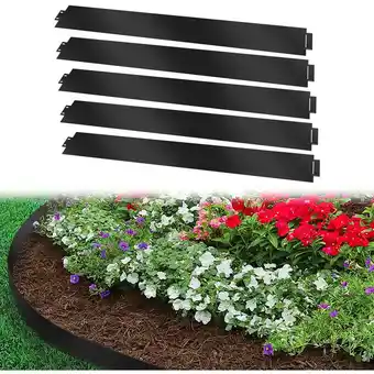 ManoMano Rasenkante Metall Beeteinfassung Mähkante Verzinkt Wegbegrenzung Beetumrandung Palisade Schwarz 100x18cm 40m - Schwarz - Toll Angebot