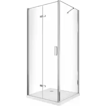 ManoMano Duschbox aus 6 mm Glas mit Falttür und feststehender Seitenwand, Höhe 190 cm, in Chrom transparent 67,5-70 seitlicher fester  Angebot