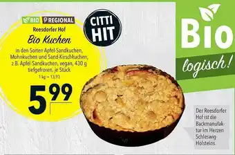 CITTI Markt Reesdorfer Hof Bio Kuchen Angebot