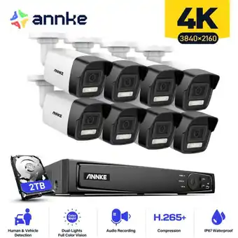 ManoMano Annke - 8CH Videoüberwachungsset nvr 8×8MP Kameras Smart Dual Light Bewegungserkennung Fernzugriff IP67 Sicherheits Kamera Üb Angebot