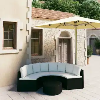 ManoMano 5-tlg. Garten-Sofagarnitur，Gartenmöbel-Set mit Auflagen Poly Rattan Schwarz vidaXL Angebot