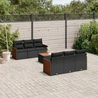 ManoMano 7-tlg. Garten-Sofagarnitur mit Kissen Schwarz Poly Rattan vidaXL71315 Angebot