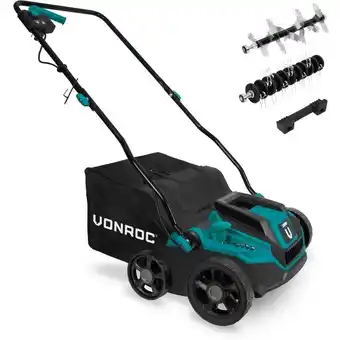 ManoMano Vertikutierer Rasenlüfter – 1300W – Schnittbreite 320 mm – 4 Schnitttiefeneinstellungen (12/9/6/3 mm) – Inkl. 35-Liter-Grasfa Angebot