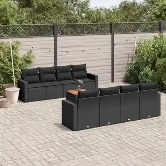 ManoMano 9-tlg. Garten-Sofagarnitur mit Kissen Schwarz Poly Rattan vidaXL79600 Angebot