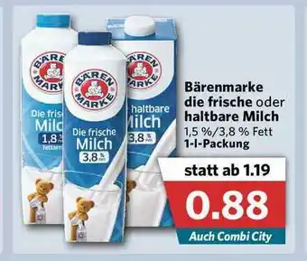 Combi Bärenmarke Die Frische Oder Haltbare Milch Angebot