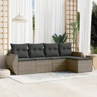 ManoMano 5-tlg. Garten-Sofagarnitur mit Kissen Grau Poly Rattan vidaXL93527 Angebot