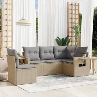 ManoMano 5-tlg. Garten-Sofagarnitur mit Kissen Beige Poly Rattan vidaXL72238 Angebot