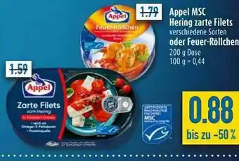 diska Appel Msc Hering Zarte Filets Oder Feuer-röllchen Angebot