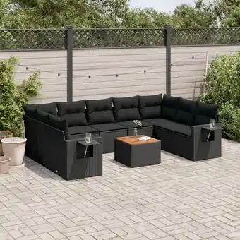 ManoMano 10-tlg. Garten-Sofagarnitur mit Kissen Schwarz Poly Rattan vidaXL41958 Angebot