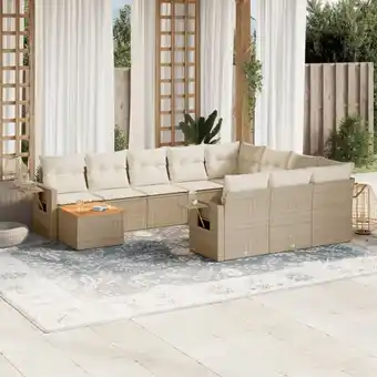 ManoMano 11-tlg. Garten-Sofagarnitur mit Kissen Beige Poly Rattan vidaXL48018 Angebot