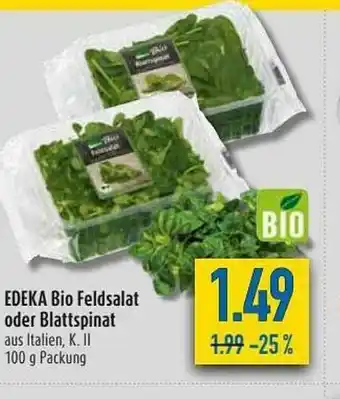 diska Edeka Bio Feldsalat Oder Blattspinat Angebot