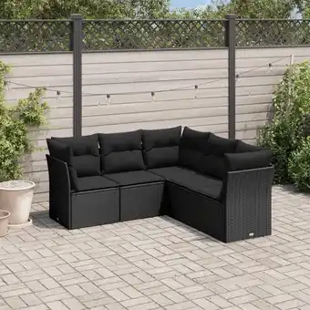 ManoMano 5-tlg. Garten-Sofagarnitur mit Kissen Schwarz Poly Rattan vidaXL665872 Angebot