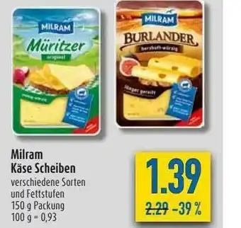 diska Milram Käse Scheiben Angebot