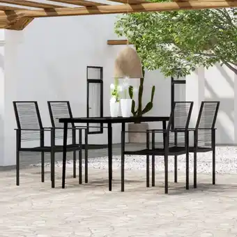 ManoMano 5-tlg. Garten-Essgruppe Gartenmöbel Set Terrassen/Balkon/Outdoor-Essgruppe Schwarz ETHJ430643 Maisonchic Angebot