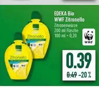 diska Edeka Bio Wwf Zitronello Angebot