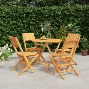 ManoMano 5-tlg. Garten-Essgruppe, Gartenmöbel, Sitzgruppe Gartenset Massivholz Teak LLOAQ245717 Maisonchic Angebot