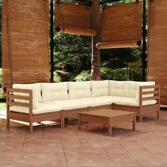 ManoMano 6-tlg. Garten-Lounge-Set，Gartenmöbel-Set mit Kissen Honigbraun Kiefernholz vidaXL Angebot