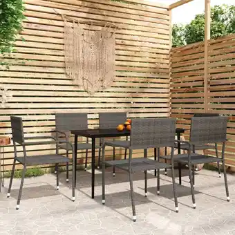 ManoMano 7-tlg. Garten-Essgruppe Gartenmöbel Set Terrassen/Balkon/Outdoor-Essgruppe Grau ETHJ567664 Maisonchic Angebot