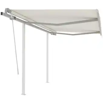 ManoMano Markise Manuell Einziehbar mit Pfosten, Gelenkarmmarkise, Einziehbare Sonnenmarkise 3x2,5 m Creme KLI51339 Maisonchic Angebot