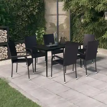 ManoMano 7-tlg. Garten-Essgruppe, Gartenmöbel, Sitzgruppe Gartenset Schwarz LLOAQ576690 Maisonchic Angebot