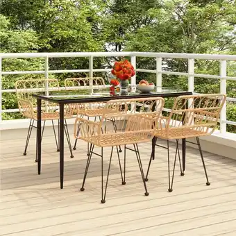 ManoMano 5-tlg. Garten-Essgruppe, Gartenmöbel, Sitzgruppe Gartenset Poly Rattan LLOAQ712498 Maisonchic Angebot