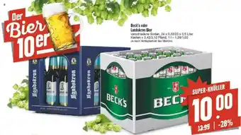 Edeka Beck's Oder Landskron Bier Angebot