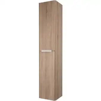 ManoMano Salto Badezimmer Hochschrank - Badschrank Badmöbel mit Chromgriff 35x32x180 cm - Bardolino Eiche - Saqu Angebot