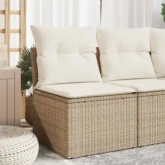 ManoMano Gartensofa ohne Armlehnen mit Kissen Beige Poly Rattan vidaXL861364 Angebot