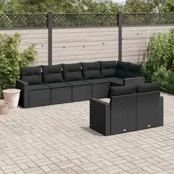 ManoMano 8-tlg. Garten-Sofagarnitur mit Kissen Schwarz Poly Rattan vidaXL427330 Angebot