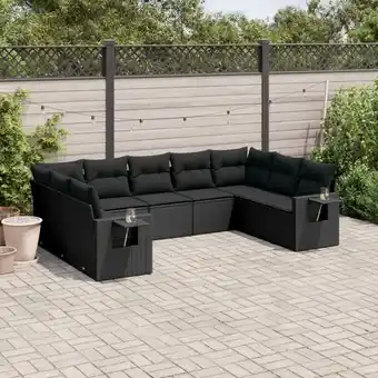 ManoMano 9-tlg. Garten-Sofagarnitur mit Kissen Schwarz Poly Rattan vidaXL84967 Angebot