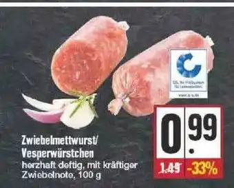 Edeka Zwiebelmettwurst Oder Vesperwürstchen Angebot