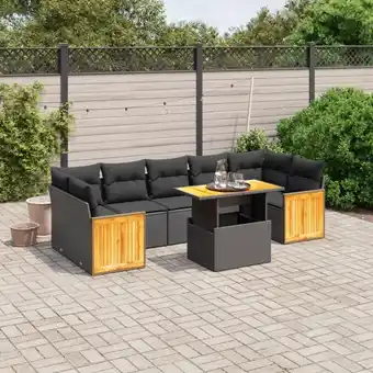 ManoMano 8-tlg. Garten-Sofagarnitur mit Kissen Schwarz Poly Rattan vidaXL90895 Angebot