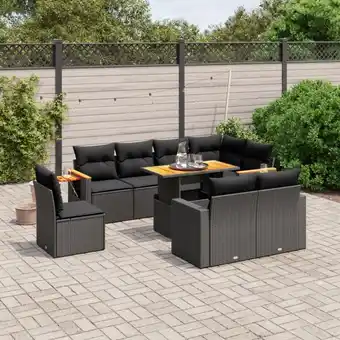 ManoMano 9-tlg. Garten-Sofagarnitur mit Kissen Schwarz Poly Rattan vidaXL15108 Angebot