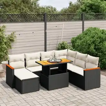 ManoMano 8-tlg. Garten-Sofagarnitur mit Kissen Schwarz Poly Rattan vidaXL78543 Angebot