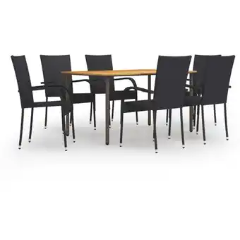 ManoMano 7-tlg. Garten-Essgruppe,Gartenmöbel Set,Gartenmöbel Set Poly Rattan Schwarz vidaXL Angebot