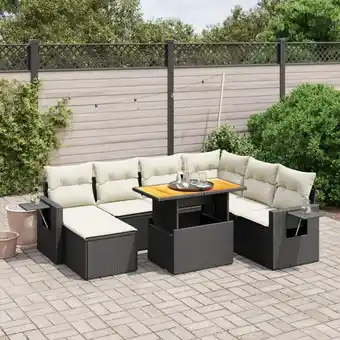 ManoMano 8-tlg. Garten-Sofagarnitur mit Kissen Schwarz Poly Rattan vidaXL20586 Angebot