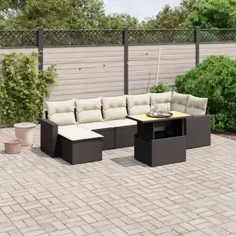 ManoMano 8-tlg. Garten-Sofagarnitur mit Kissen Schwarz Poly Rattan vidaXL47502 Angebot