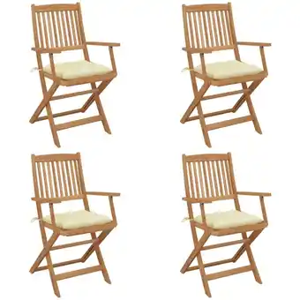 ManoMano 4 Stk. Klappbare Gartenstühle Faltbare Gartenstühle Klappstuhl mit Kissen Massivholz Akazie BZRBD300348 Maisonchic Angebot