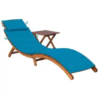 ManoMano Bonnevie - Sonnenliege,Liegestuhl,Relaxliege mit Tisch und Auflage Massivholz Akazie NCEIN59750 Angebot