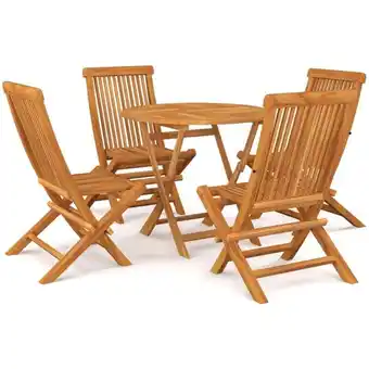 ManoMano 5-tlg. Garten-Essgruppe Gartenmöbel Set Terrassen/Balkon/Outdoor-Essgruppe Massivholz Teak ETHJ648958 Maisonchic Angebot