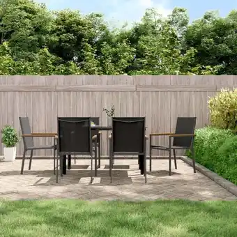 ManoMano 6 Stk. Gartenstühle Garten Balkon Terrasse Outdoor Sessel Gartenmöbel Schwarz 55x61,5x90 cm Textilene und Stahl BZRBD205747 M Angebot