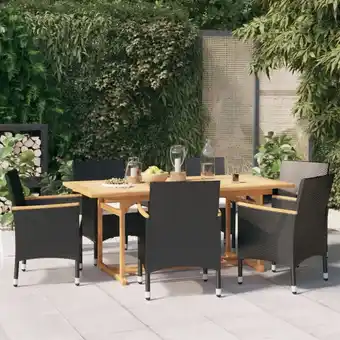 ManoMano 7-tlg. Garten-Essgruppe,Gartenmöbel Set,Gartenmöbel Set mit Kissen Schwarz vidaXL Angebot