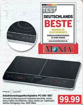 Famila Nord Ost Profi Cook Induktionsdoppelkochplatte Pc-dki 1067 Angebot