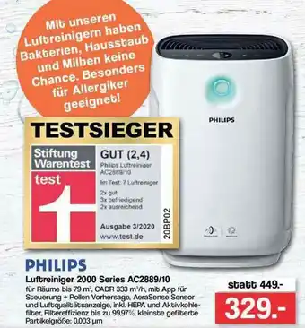 Famila Nord Ost Philips Luftreiniger 2000 Series Ac2889.10 Angebot