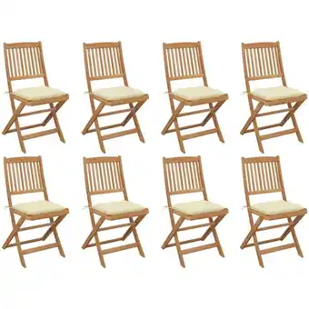 ManoMano 8 Stk. Klappbare Gartenstühle Faltbare Gartenstühle Klappstuhl mit Kissen Massivholz Akazie BZRBD661106 Maisonchic Angebot