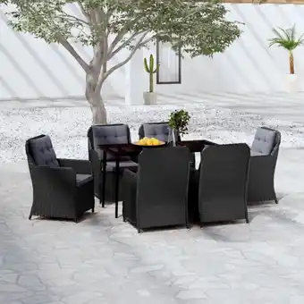 ManoMano 7-tlg. Garten-Essgruppe Gartenmöbel Set Terrassen/Balkon/Outdoor-Essgruppe Schwarz ETHJ597687 Maisonchic Angebot